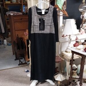 Piccalino Petites Elegant Black and White Houndstooth Dress